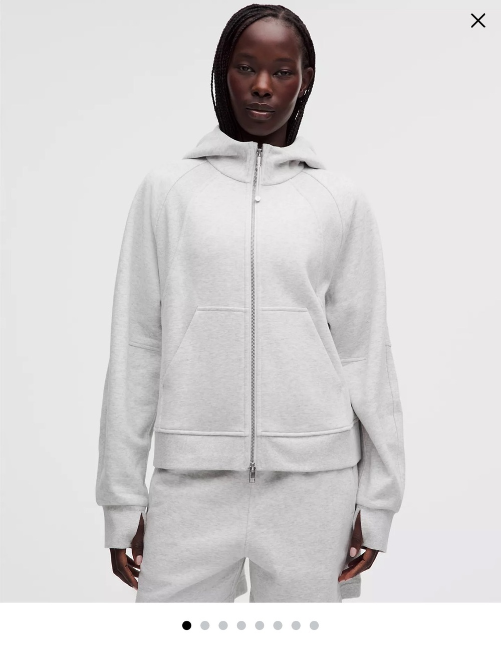 lululemon athletica Light Gray Full-Zip Hoodie